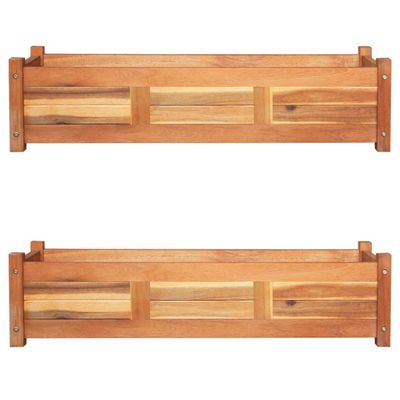 vidaXL Vyvýšené záhradné záhony 2 ks akáciové drevo 100x30x25 cm