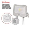 LED reflektor GLARO s pohybovým čidlom, 10 W, biely, IP54, 1000 lm, neutrálna biela