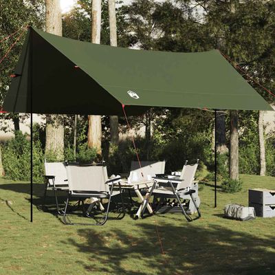 vidaXL Kempingová plachta olivovo zelená 462x306x211 cm vodotesná