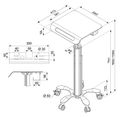 Neomounts  MED-M050 / Mobile Laptop Cart / Creme Stojan, pojízdný, pro notebooky, úhloprícka 10"-18", nosnost 8kg, výška 80-105cm, hliník, bílý