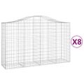 vidaXL Oblúkové gabionové koše 8 ks 200x50x120/140 cm pozink. železo