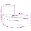 vidaXL Boxspring posteľ s matracom a LED krémová 120x190 cm látka