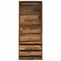 vidaXL Šatník staré drevo 80x50x200 cm kompozitné drevo