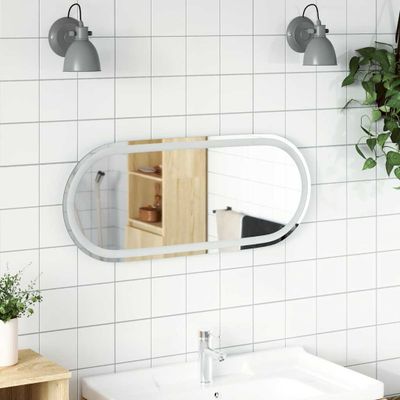 vidaXL LED kúpeľňové zrkadlo 90x40 cm oválne