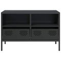 vidaXL TV skrinka čierna 68x39x43,5 cm oceľ valcovaná za studena