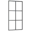vidaXL Posuvné dvere s kovaním čierne 102x205 cm ESG sklo