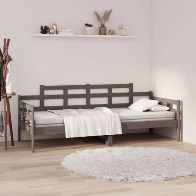 vidaXL Denná posteľ sivá masívna borovica 90x200 cm