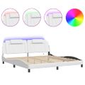 vidaXL Rám postele Viana s LED bez matraca biely 200x200 cm