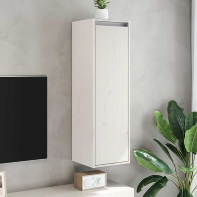 vidaXL Nástenné skrinky 2ks biele 30x30x100cm masívne borovicové drevo