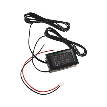Digitálny teplomer mini DC 4 V-28 V s dvojitým displejom a kovovým meracím článkom NTC
