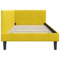 vidaXL Rohový rám postele s čelnou doskou Žltá 90 cm x 200 cm Zamat