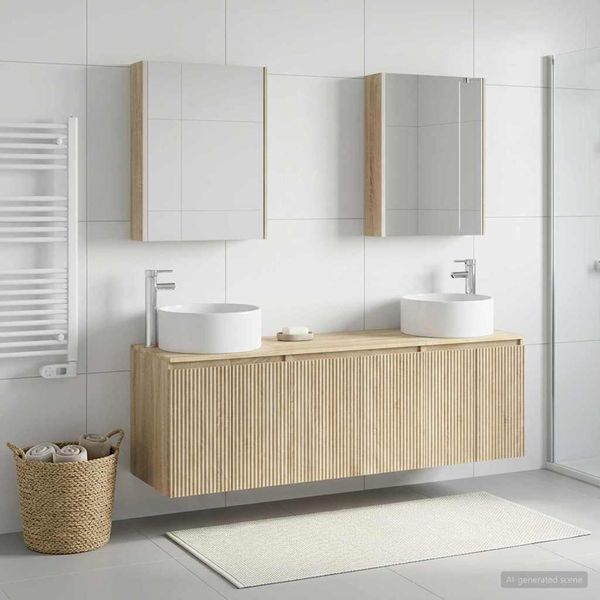vidaXL Set kabinetov do kúpeľne 5 pcs Dub sonoma Kompozitné drevo
