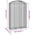 vidaXL Oblúkový gabionový kôš 150x50x220/240 cm pozinkované železo