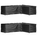 vidaXL Kryty na záhradný nábytok v tvare L 2ks 16 očiek 260x210x80 cm