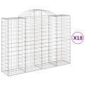 vidaXL Oblúkové gabionové koše 18 ks 200x50x140/160 cm pozink. železo
