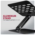 AXAGON STND-LQB hliníkový HQ stojan na notebook 10"-17.3" nastavitelná výška a úhel, černý Stojan, notebooky 10"–17.3", nastavitelná výška 205 mm, úhel 0–180°, hliník, cerný