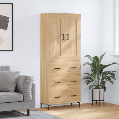 vidaXL Vysoká skrinka dub sonoma 69,5x34x180 cm spracované drevo
