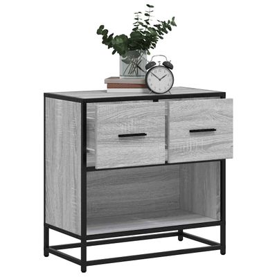 vidaXL Nočný stolík, sivá sonoma 60x31x60 cm, kompozitné drevo+kov