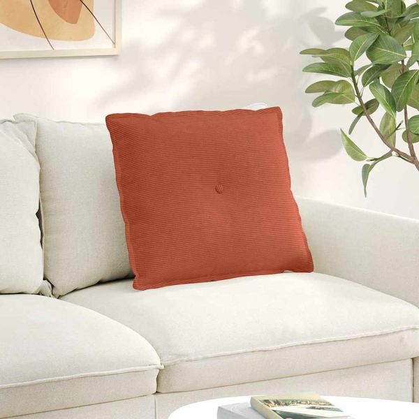 vidaXL Poduška na chrbát Červenooranžová 60 x 50 cm Kordúrová tkanina