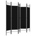 vidaXL Paraván s 5 panelmi, čierny 200x180 cm