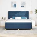 vidaXL Posteľ s pružinovým rámom s matracmi Modrá 200 x 180 cm látka