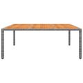 vidaXL Záhradný stôl 200x150x75 cm akáciové drevo a polyratan sivý