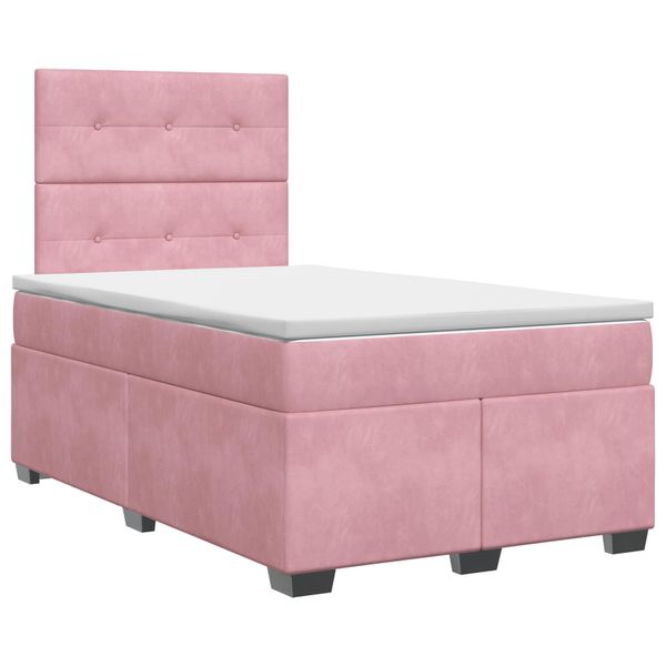 vidaXL Posteľ boxspring s matracom Ružová 120 x 190 cm Zamat