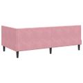 vidaXL Rohový rám postele s čelnou doskou Ružová 90 cm x 200 cm Zamat