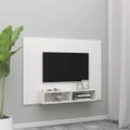 vidaXL Nástenná TV skrinka biela 135x23,5x90 cm spracované drevo