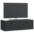 vidaXL Nástenná TV skrinka Čierna 98 x 41 x 30 cm Kompozitné drevo
