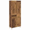 vidaXL Highboard Staré drevo 69,5 x 34 x 180 cm Kompozitné drevo