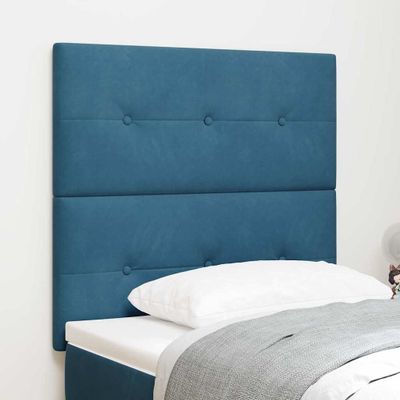 vidaXL LED hlavová doska s LED pásikmi Modrá 90 cm Zamat