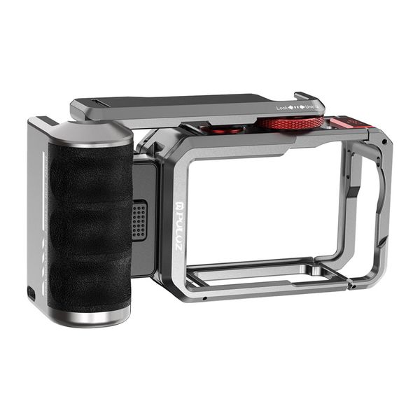 Titánová rozširujúca klietka s rukoväťou a ďalšími prípojkami Puluz pre DJI Osmo Action 6