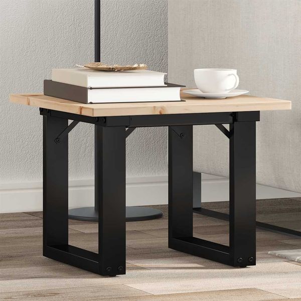 vidaXL Konferenčný stolík v tvare O 50x50x35 cm borovica a oceľ