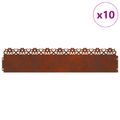 vidaXL Obrubníky trávnika 10 ks 103 x 0,05 x 22 cm Hrdzavý