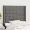 vidaXL Čelo postele so záhybmi tmavosivé 103 x 16 x 118/128 cm látka