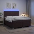 vidaXL Posteľ boxspring s matracom Tmavohnedá 140 x 200 cm Látka