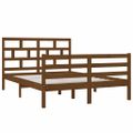 vidaXL Posteľný rám medový 135x190 cm dvojlôžko masívne drevo