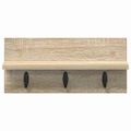 vidaXL Vešiak na stenu Nástenná montáž Sonoma dub 40 x 10,5 x 18 cm