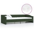 vidaXL Pohovka s matracom a USB tmavozelená látková 90x200 cm