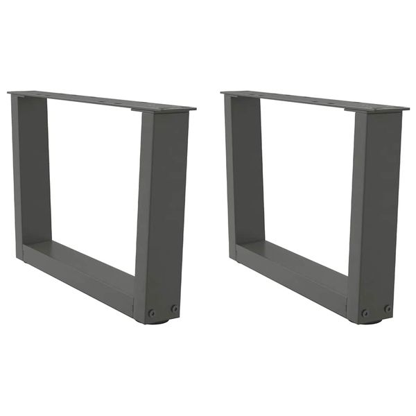 vidaXL Nohy konferenčného stolíka v tvare V, 2 ks, antracitové, 60 x (30-31,3) cm, oceľ