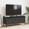 vidaXL TV skrinka čierna 101,5x39x43,5 cm oceľ valcovaná za studena