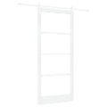 vidaXL Posuvné dvere 93 x 211 cm Masívne borovicové drevo a sklo Biela