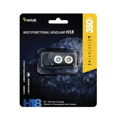 Technik MT-H18 čelovka (vstavaná batéria) + USB-C (350 lm)