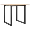 vidaXL Jedálenský stolík v tvare O 90x90x75 cm borovica a oceľ