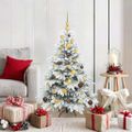 vidaXL Umelý vianočný stromček s 150 LED-i Biela 120 cm PE a PVC