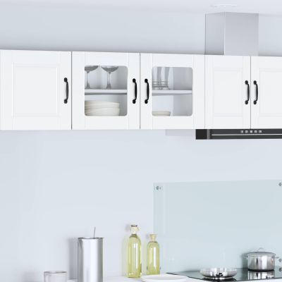 vidaXL Nástenný sklenený kabinet PORTO Biela 80 x 31 x 40 cm