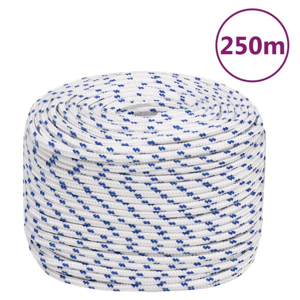vidaXL Lodné lano biele 6 mm 250 m polypropylén
