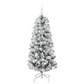 vidaXL Umelý Sklápací Vianočný Stromček 150 LED Zelená a biela 150 cm