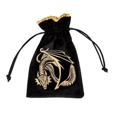 Vrecúško na kocky Dragon Black & golden Velour